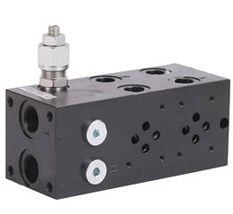 Плита з запобіжним клапаном під два гідророзподільника Eurofluid Cetop 3 (Iso 06) серії EM213/2