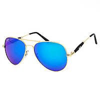 Солнцезащитные очки RB 3517 золото синее зеркало RB 3517-06