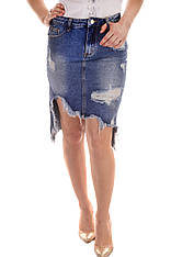 Жіночі джинсові спідниці оптом Premium (3509) лот 12шт по 14Є