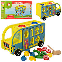 Дерев'яна іграшка Центр розвивальний MD 2340, автобус, сортер, стукіт