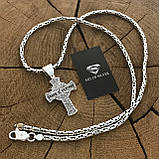 Срібний ланцюжок Лисий хвіст круглий із хрестом, фото 2