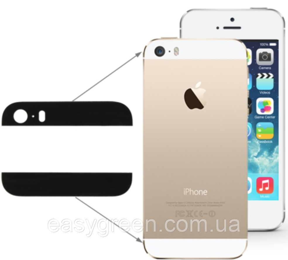 Apple iPhone 5S Скло корпусу чорний