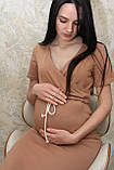 Сукня для вагітних та для годуючих Pregnant Style Chantal 42 коричнева, фото 2