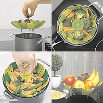Вставка в каструлю пароварка Cooking House Lotus Steamer 26 см Зелена, фото 8