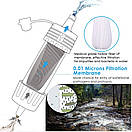 Фільтр портативний для води туристичний похідний Water Filter Straw на 3000 л Помаранчевий, фото 4