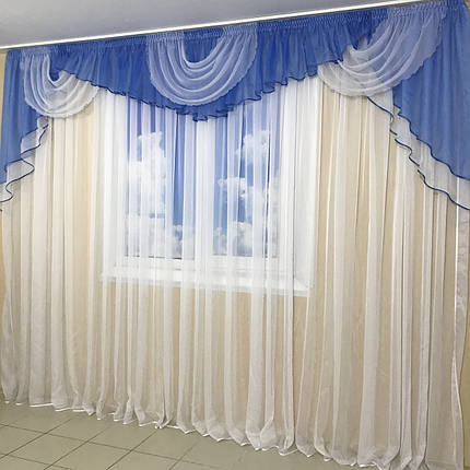 Ламбрекен шифоновий 3-3,5 м №101голубой, фото 3