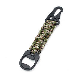 Брелок - Карабін для ключів з відкривачкою зелений камуфляж
