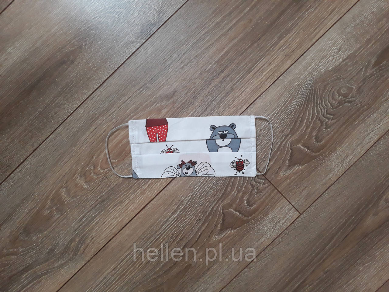 Маска багаторазова захисна маска з принтом " Ведмедики та бджілки"