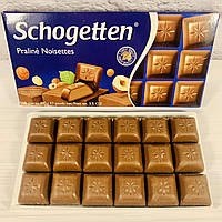 Шоколад "Schogetten Praline Noisettes"(Шогеттен с ореховым пралине), Германия, 100г