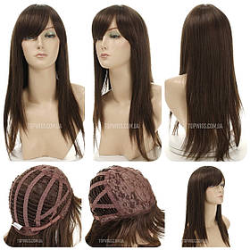 Довга перука з чубчиком Nancy AT, термоволосся, колір темно-русявий, Перуки та шиньйони