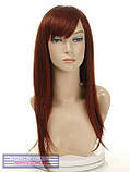 Довга перука з чубчиком Nancy AT, термоволосся, колір рудий, фото 2