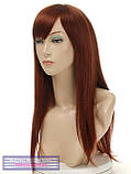 Довга перука з чубчиком Nancy AT, термоволосся, колір рудий, фото 3