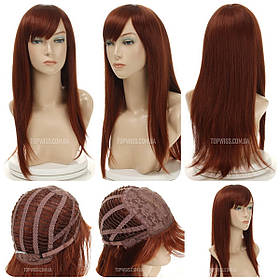 Довга перука з чубчиком Nancy AT, термоволосся, колір рудий