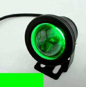 Світлодіодний ґрунтовий лінзованний світильник LM 17G 10W зелений IP65 Код.59733