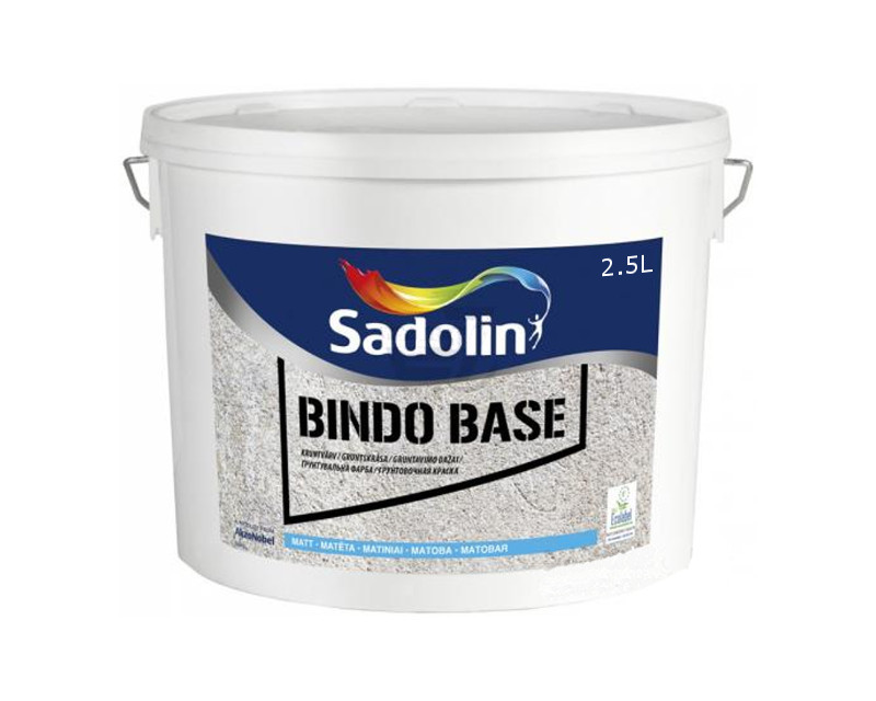 Грунт дисперсионный SADOLIN BINDO BASE для невпитывающих поверхностей белый (база ВW) 2.5л - фото 2 - id-p1178857477