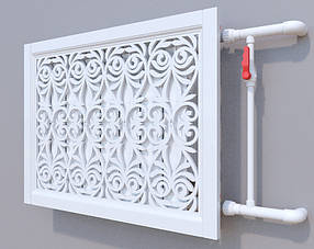 Декоративна ґратка на батарею SMARTWOD menu Екран для радіатора ✔ Накладка на батарею 600*600