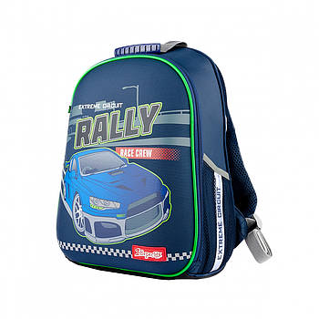 Каркасний рюкзак для початкової школи 1Вересня Н-27 Rally 38х26х13см 12л Синій (558218)+Подарунок 3 місяці