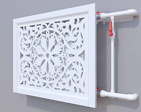 Декоративна решітка на батарею SMARTWOOD | Екран для радіатора | Накладка на батарею 600*600