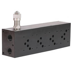 Плита з запобіжним клапаном під чотири гідророзподільника Eurofluid Cetop 5 (Iso 10) серії EMS105/4