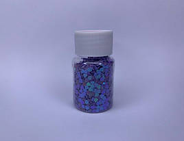 Глиттерная посипання сердечка для слаймов та манікюру в баночці, сині 30 мл