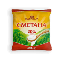 Сметана20% п/е 370гр(20шт/уп) ГАЛИЧИНА