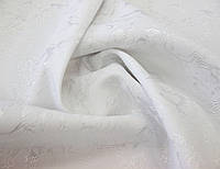 Коттоновая ткань хлопок с эластаном жаккардовый белого цвета A 55