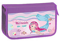 Пенал шкільний Kidis картонний на 3 відділення для дівчинки Mermaid