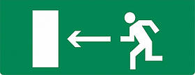 Знак "Попрямування до евакуаційного виходу (наліво)"