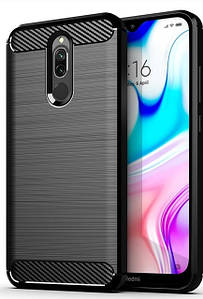 Чохол накладка для Xiaomi Redmi 8 Carbon Rugged Чорний