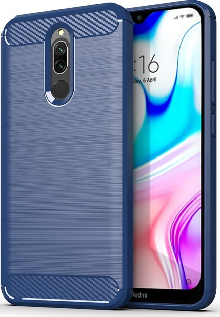 Чохол накладка для Xiaomi Redmi 8 Carbon Rugged Синій