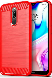 Чохол накладка для Xiaomi Redmi 8 Carbon Rugged Червоний