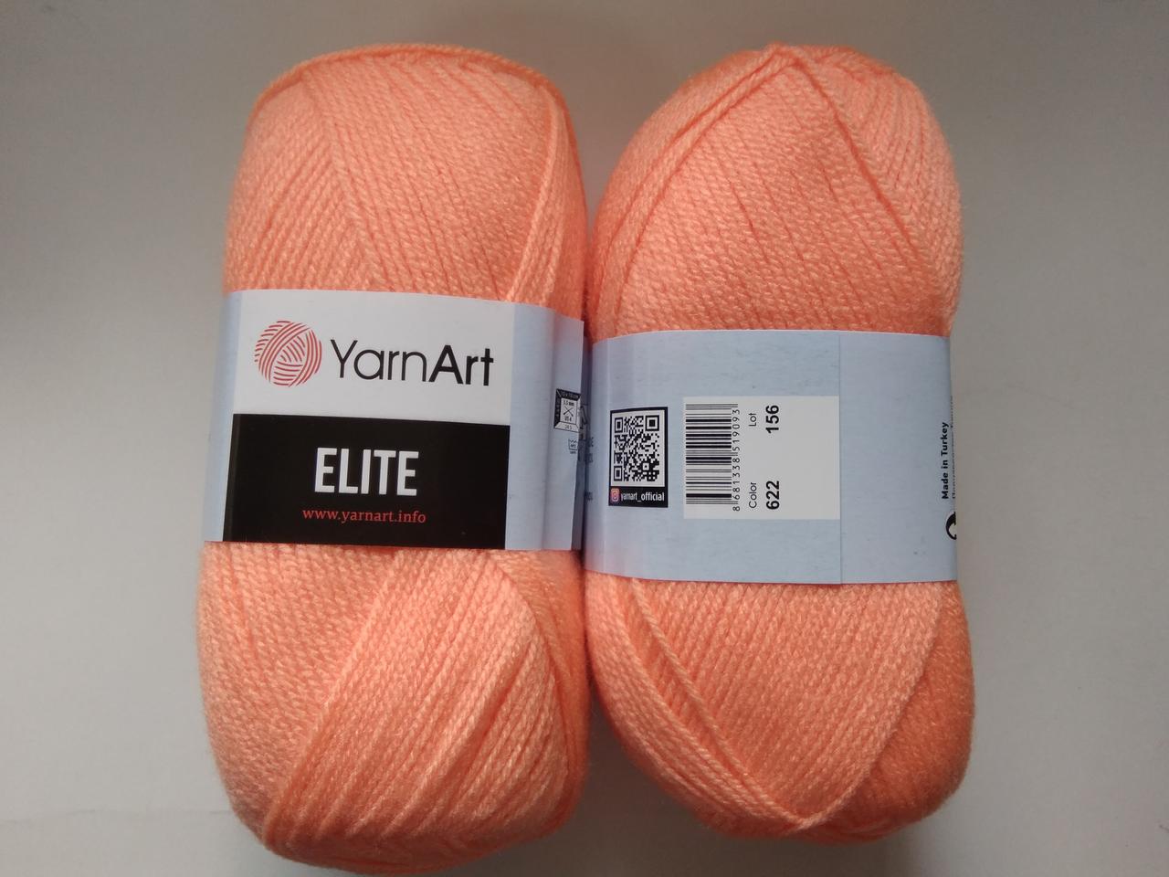 Пряжа Еліт (Elite) Yarn Art, колір персиковий 622, 1 моток 100г