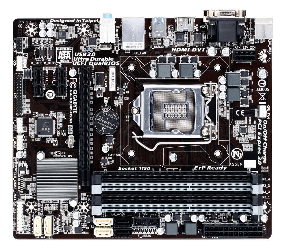 Материнська плата Gigabyte GA-B85M-DS3H-A (s1150, Intel B85, PCI-Ex16) Гарантія 3 міс.