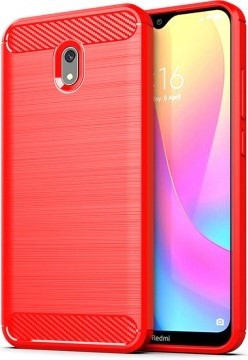 Чохол накладка для Xiaomi Redmi 8A Carbon Rugged Червоний