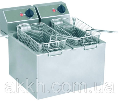 Картинка как выглядит Фритюрница электрическая GAM F4+4 Фото Фритюрница электрическая GAM F4+4 2 поста по 3,6 л