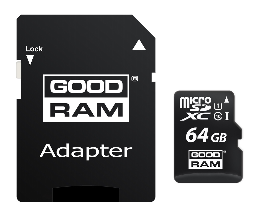 Картка пам'яті MicroSDXC 64 GB UHS-I Class 10 GoodRam + Adapter SD (M1AA-0640R12)