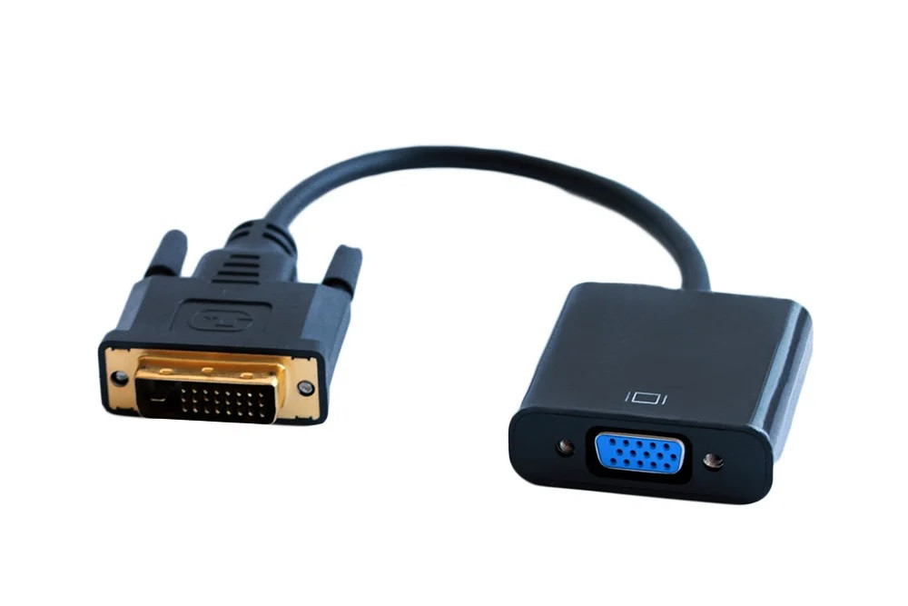 Конвертер активний DVI-D (24+1) на VGA 10cm, Black