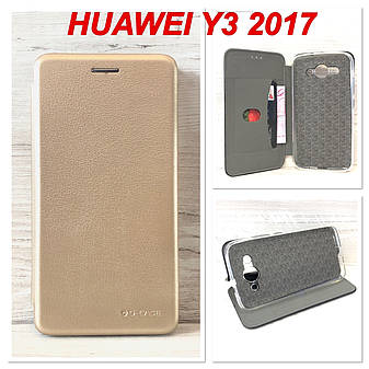 Чохол-книжка G-Case для Huawei Y3 2017 (Золотий), фото 2