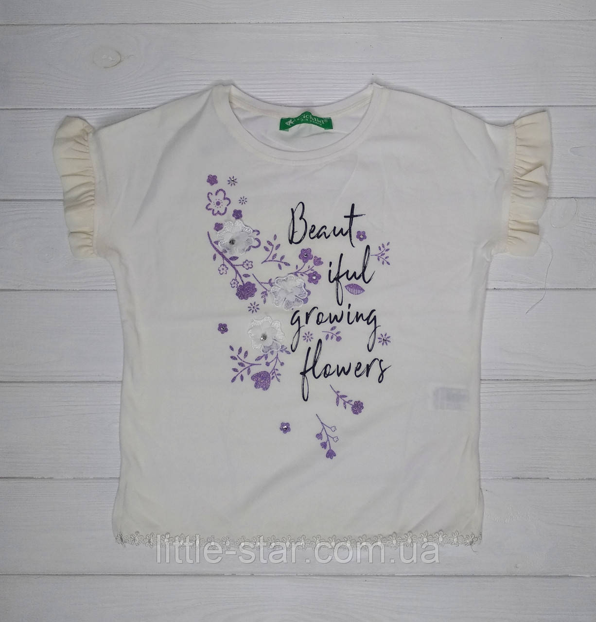 Футболка дитяча біла для дівчаток 3-8 років Туреччина,Cichlid