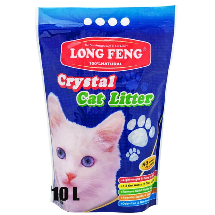 Силикагелевый наполнитель для котов Long Feng Crystal Cat Litter Кристал 10 л / 4.2 кг