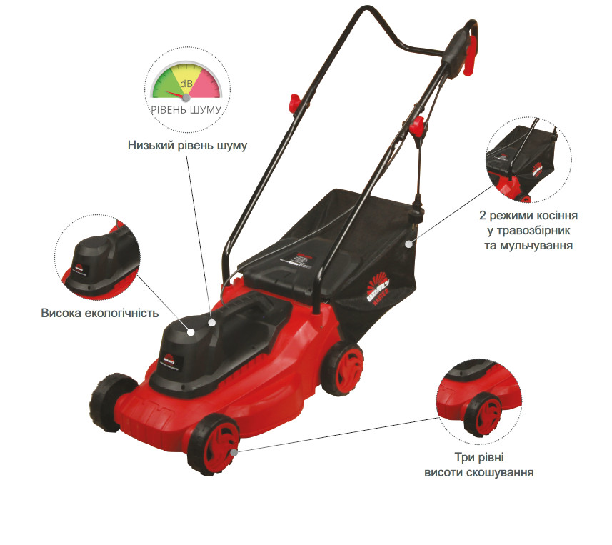 Газонокосарка електрична Vitals Master EZP 321s