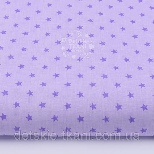 Бязь із бузковими зірочками на світло-бузковому тлі (№210), фото 1