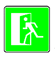Знак "Дверь эвакуационного выхода (открывающаяся с левой стороны)"