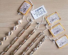 Срібний браслет з золотими пластинами, фото 4