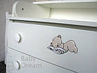 Комод пеленальний Magic Baby Dream білий c 3D декором мишком, фото 7