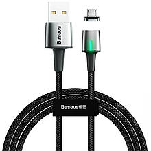 USB Cable Baseus Zinc Fabric Magnetic MicroUSB (CAMXC-B01) Black 2m