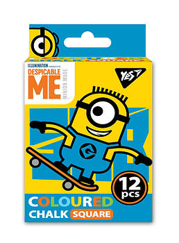 Крейда YES Minions кольорова 10х10 квадратна 12 шт (400391)