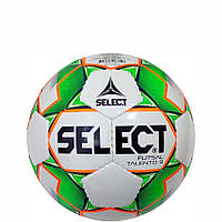 Мяч футзальный Select Futsal Talento 9, бело-зелено-оранжевый, ламинированный
