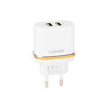 СЗУ 2USB LDNIO (2.4 A) White + USB Cable MicroUSB (DL-AC52)