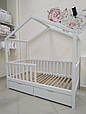 Дитяче ліжко-будиночок Bedsbee білий з ящиками, фото 2